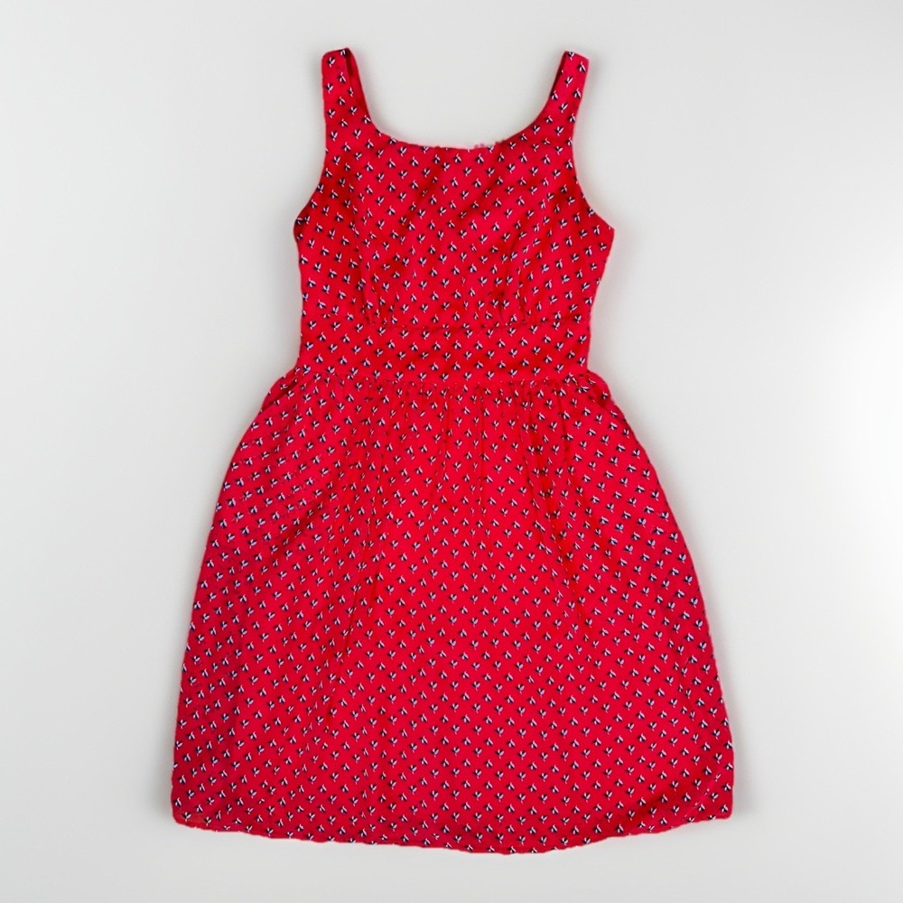 Maurices Women's Red Fit & Flare Floral Dress Knee Length Size 1/2